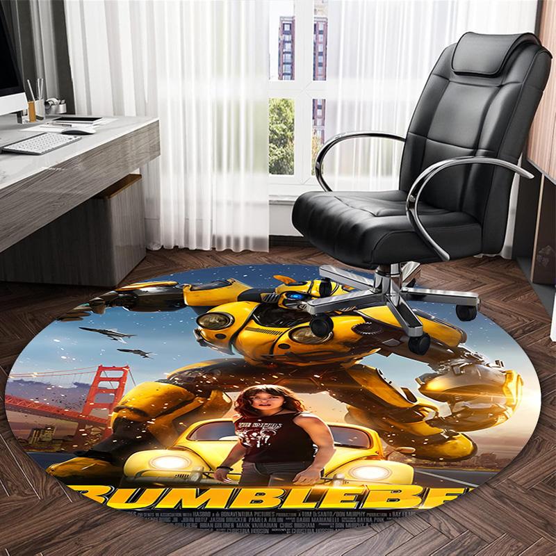 1pc Bumblebee1 Print Round Carpet Chair Round Carpet Suitable for Bedroom Living Room Home Decorative Carpet