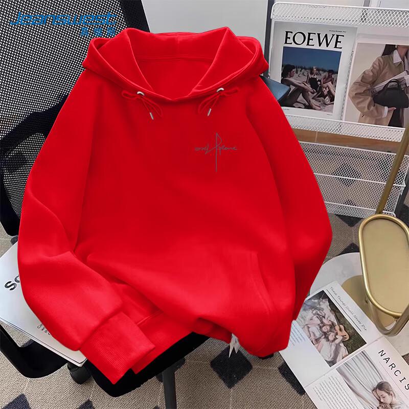 

JEANSWEST Women s American Retro Fun English Print Hooded Sweatshirt 3XL