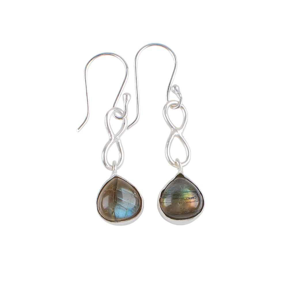 Natural Labradorite Gemstone 925 Sterling Silver Handmade Earrings 1.60" Dangle Jewelry, Gift For Mom/Wife EE-15-30
