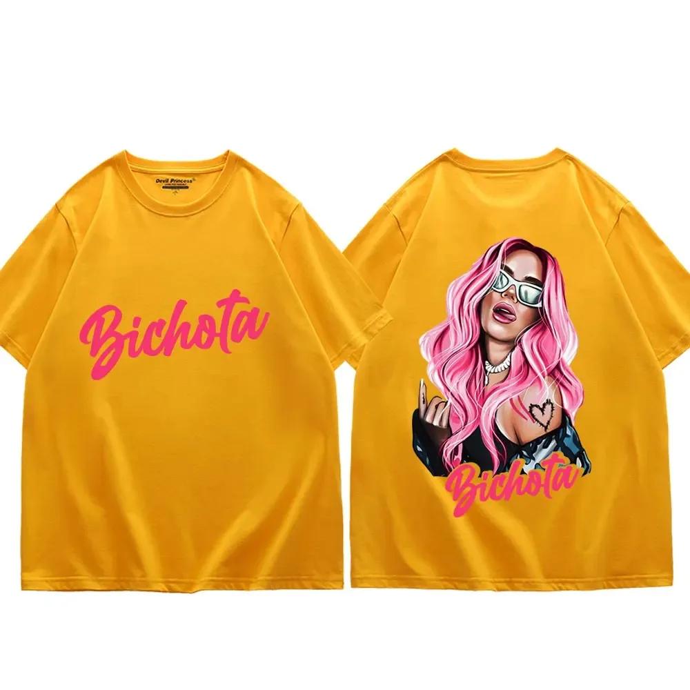 Trend Singer Karol G Graphic T Shirts Men Women Fashion Aesthetics Oversized T-shirts Summer Street Hip Hop Short Sleeve T-shirt