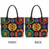  Bohemian Floral Print Tote Bag Large Capacity Casual Shoulder Handbag for Daily Use