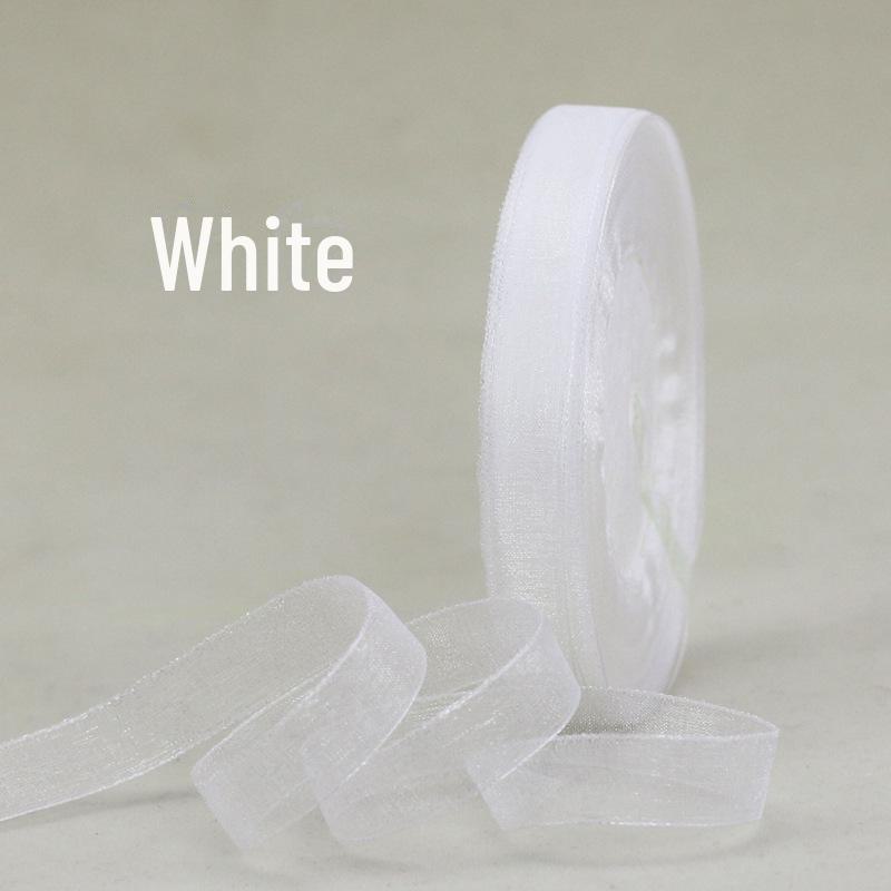 Snow Yarn Ribbon – 1.2cm Decorative Bow for Gift Boxes, Festivals & DIY, 45m