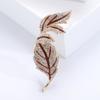 Stylish Vintage Diamond Leaf Maple Leaf Brooch Trendy Commuter Clothing Accessory Pin