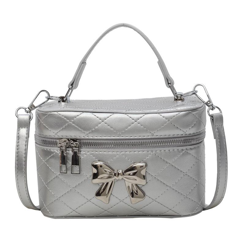 

Temperament женские квадратные сумки летние элегантные модные сумки через плечо с бантом из фактурной искусственной кожи сумки через плечо для вечеринки