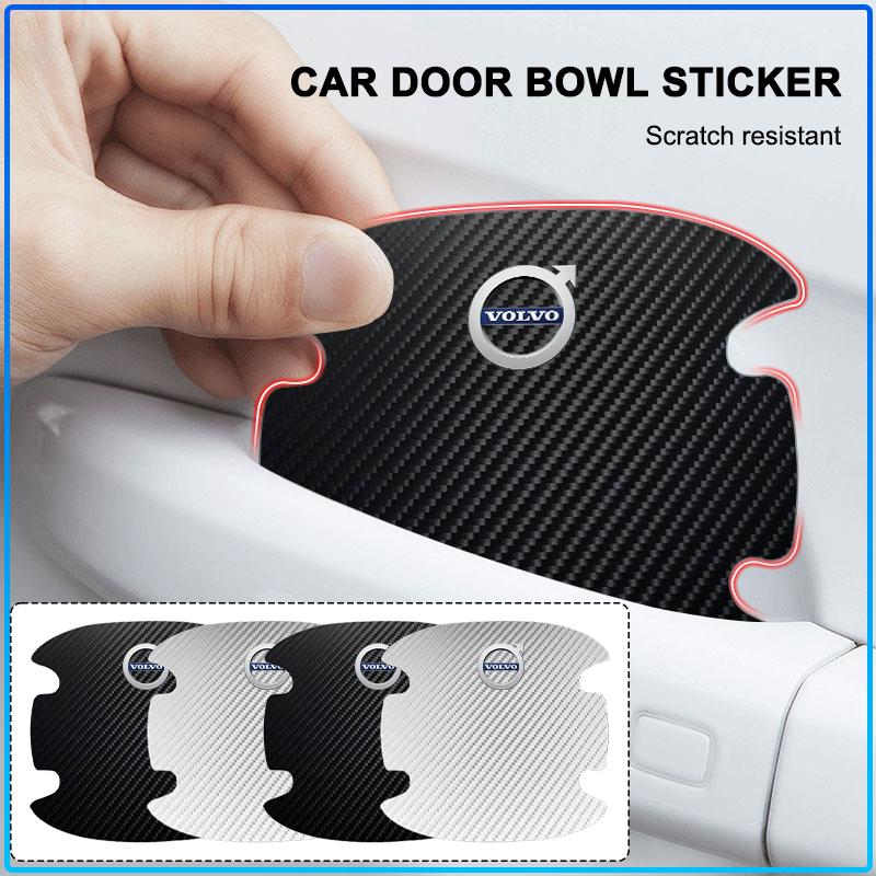 4Pc/Set Car Door Handle Sticker Carbon Fiber Scratches Resistant For Volvo 240 C70 S40 S50 S60 S70 S80 S90 V40 V50 V60 V90 XC40 XC60 XC90 Vnl Truck