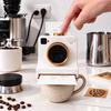 Cinnamon Powder Shaker for Latte 3D Printed Art Camera, Manual Cocoa Printer with 4 Camera Shaped Coffee Decorator Template Cards Cappuccino