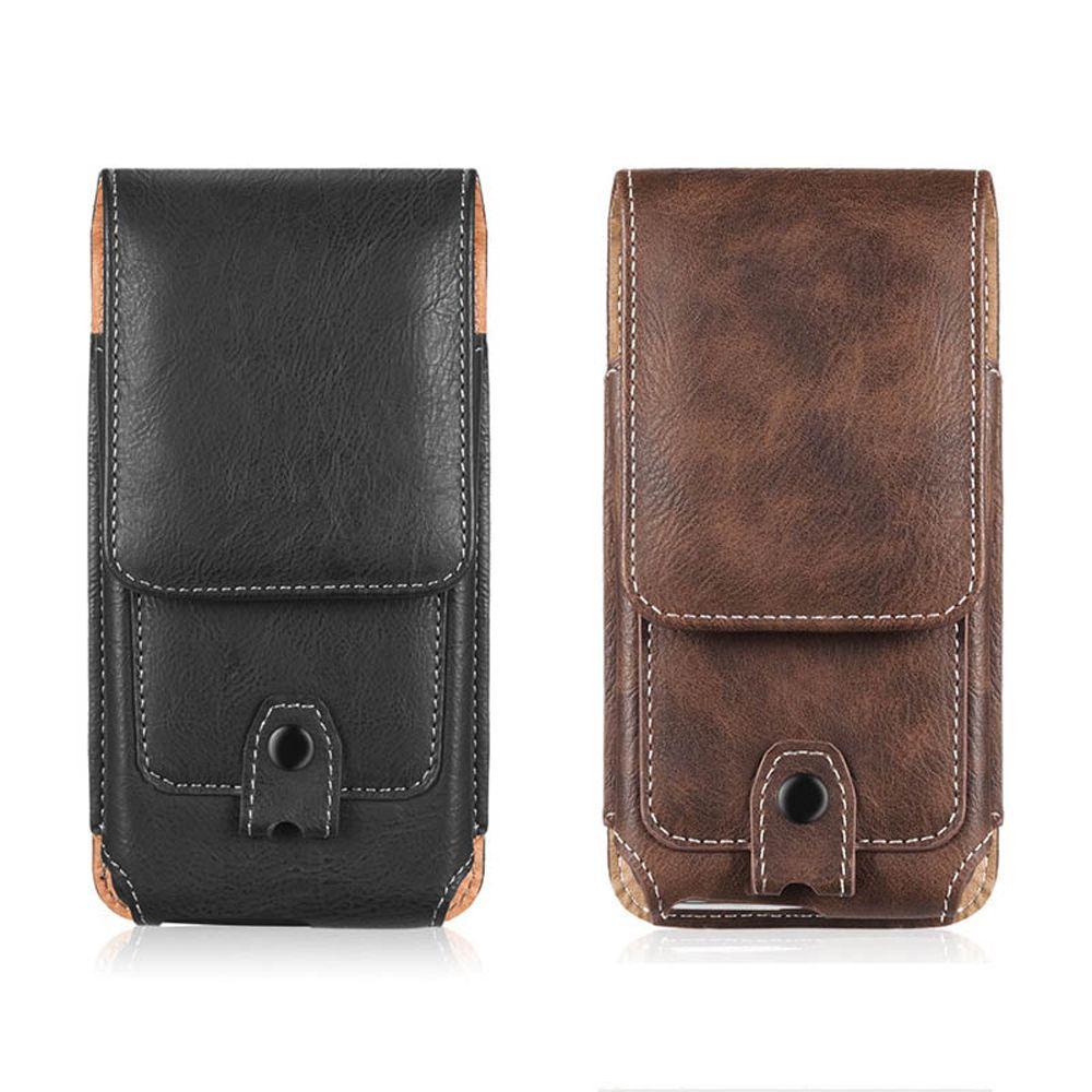 

Multifunctiona Wallet Pouch Cards Holder Waist Bag Belt Clip Holster Leather Phone Case Bum Bag brown-4.7 Inch
