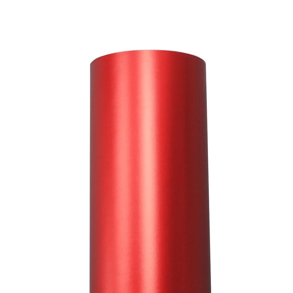 

Ice Film Red Satin Matte Chrome Metallic Car Wrap Stickers Color Change Bubble Free Sticker Vinyl Film Wrapping Car Accessories 10x152cm