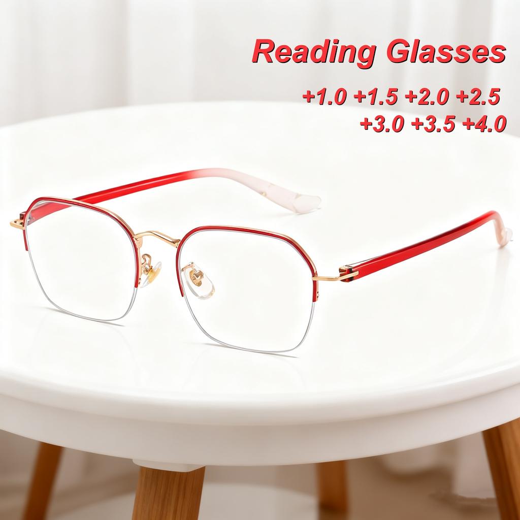 New Fashionable Hd Metal Frame Women'S Reading Eyes Ultra Light Neutral High Quality Luxury Anti Blue Light Glasses