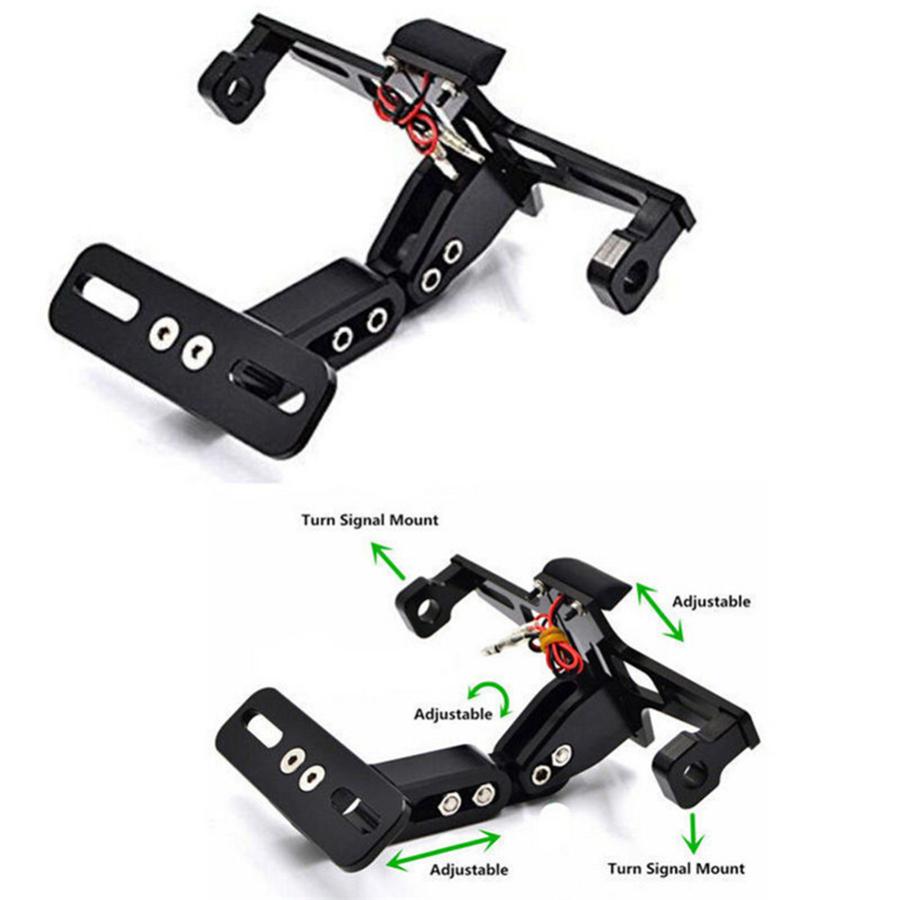 Motorcycle CNC License Plate Holder Bracket LED Rear Light Fender Eliminator Kit