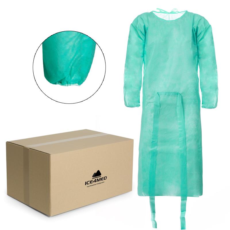 Disposable Apron Green With Elastic Band (24G Non-woven) 100 Pcs