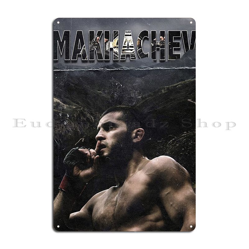 Islam Makhachev Vs Poirier Berg-Champion Metallplakette Rostig Anpassen Lustig Party Blechschild Poster