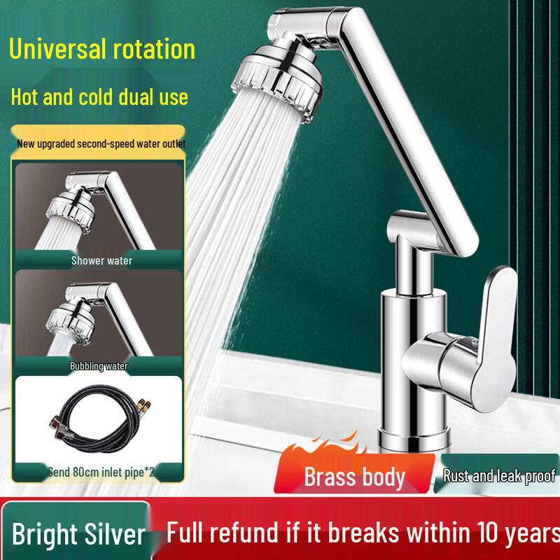 Universal Swivel Articulated Arm Wall-Mounted Basin Faucet