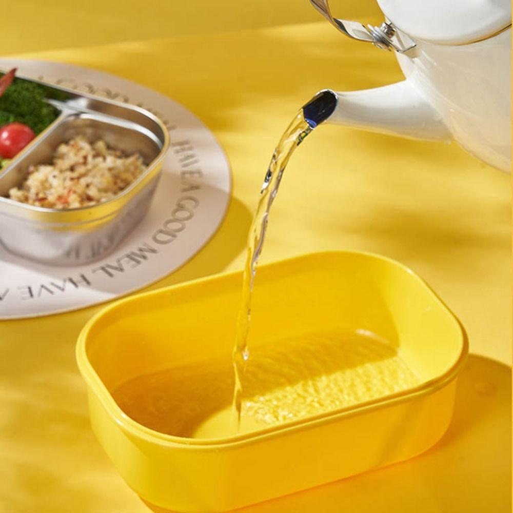 Stainless Steel Lunch Container 2 Compartments Food Storage Box Heatable Duckling Lunch Box  Girls