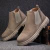 Retro Trend Pánské Chelsea boty Podzim Zima Pánské Studentské Vysoké Kotníkové Chodící Ležérní Boty Černá Khaki Semišové Kotníkové Polobotky