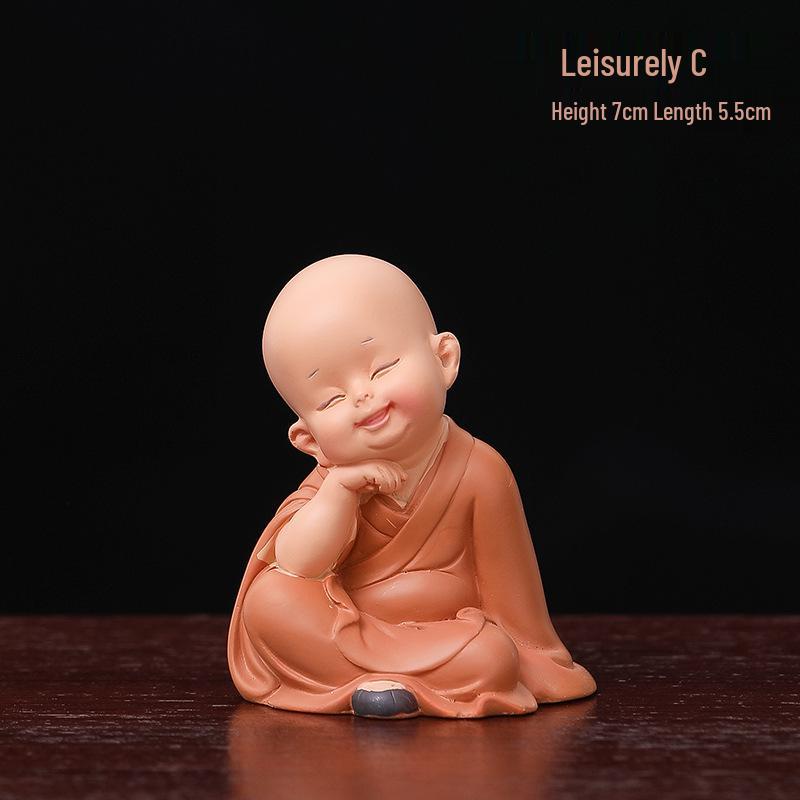 Handmade Cute Little Monk Resin Ornaments for Desktop Decoration