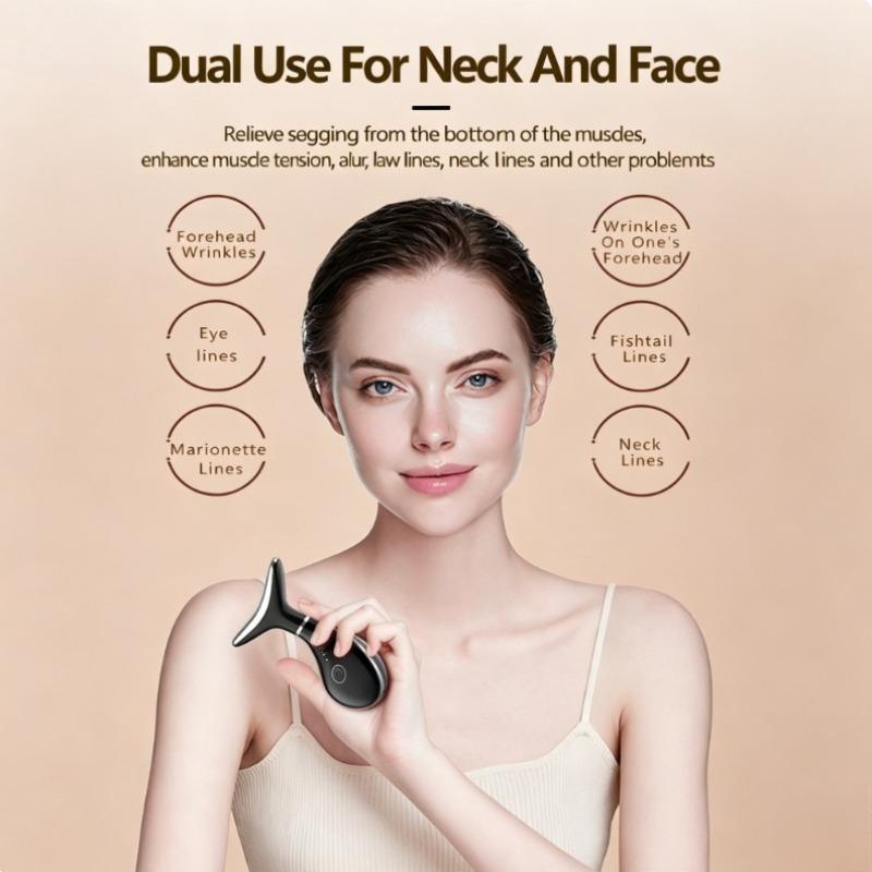 EMS Microcurrent Neck Beauty Device Color Light Skin Tightening Massage Instrument Home Care Tool for Reducing Neck Wrinkles