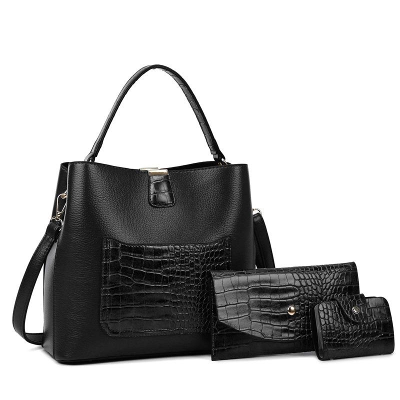 Three-piece Bucket Bag for Women's Large Capacity Spring New Crossbody Bag Fashionable Commuter One-shoulder Handbag Fashion