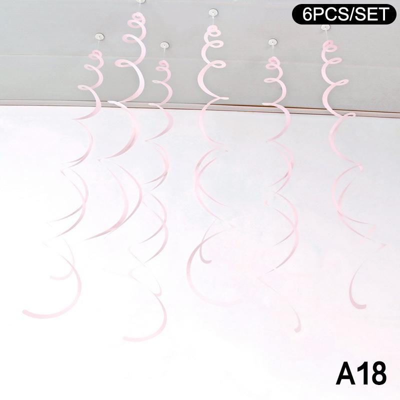 6Pcs Spiral Pendant Dangling Swirls Metallic Ceiling Hanging Streamers Ornament Christmas Wedding Birthday Balloons Decorations
