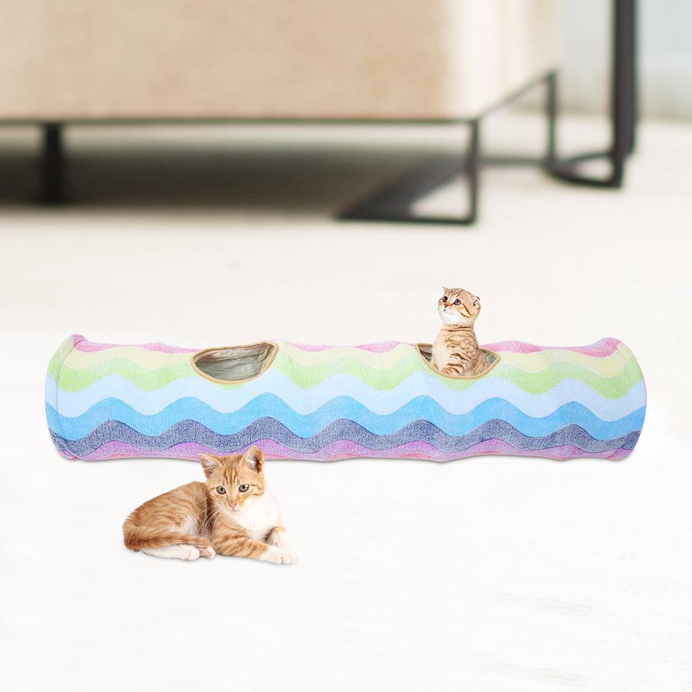 Cloth Colorful Paper Scratch Resistant Collapsible Cat Tunnel Tube Playing Hiding Toy