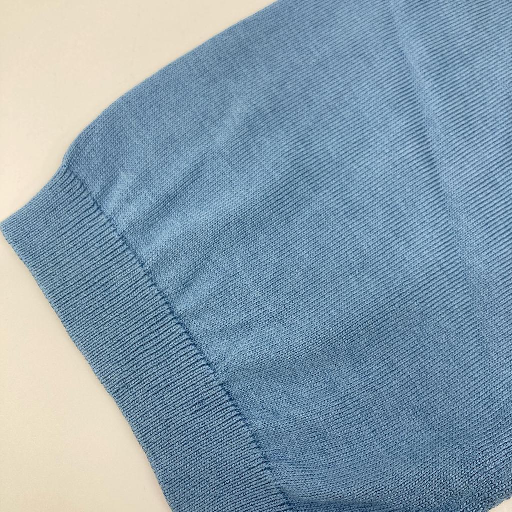 TOMORROWLAND [Excellent Condition] 61-02-22-02011 Silk Cotton Knit Polo Shirt/ tops M blueUsed