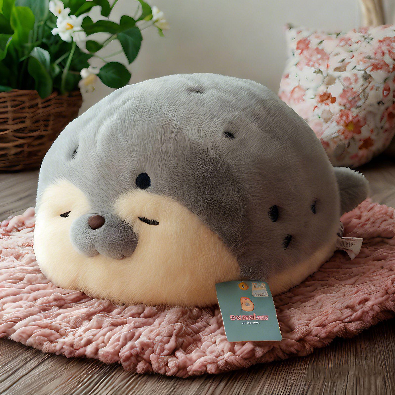 

Adorable Seal Plush Sleeping Doll - Children s Gift Pillow Toy 40cm белый
