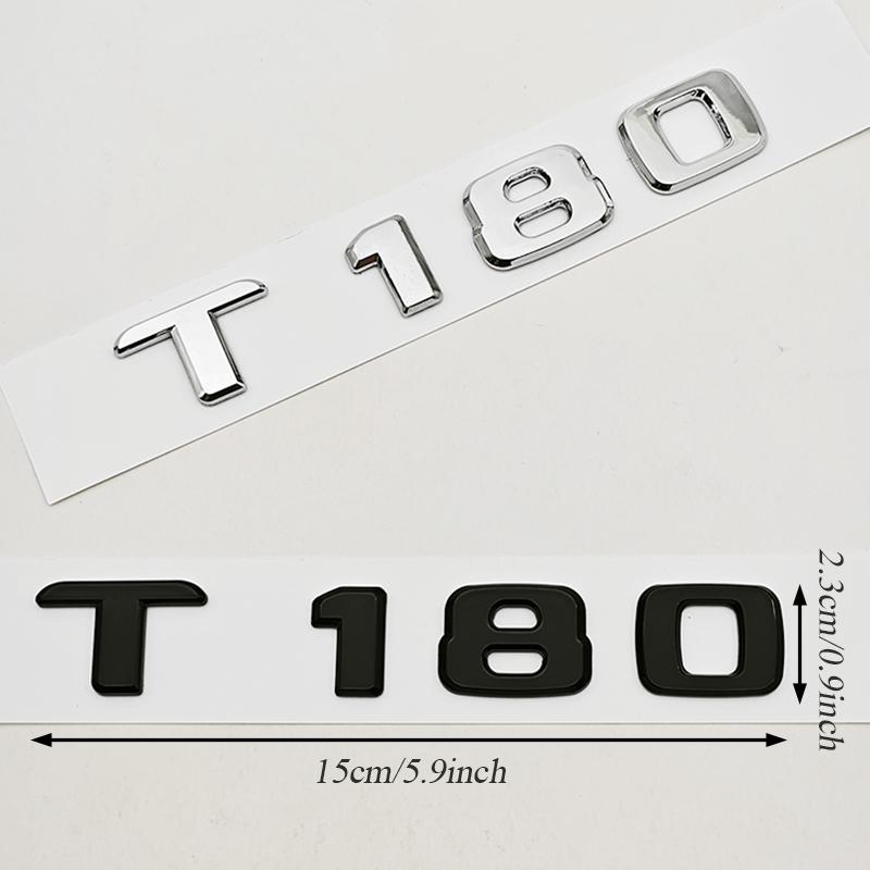 For Mercedes Benz T180 Trunk Emblem Badge Letter Logo Chrome Car Styling Tailgate Sticker Nameplate Accessories Replacement AR1
