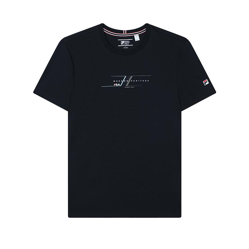 

Fila Современное наследие Мода Повседневный Универсальный Простой Футболка с коротким рукавом Мужские топы Легендарный синий F11M431103FNV M