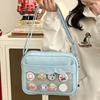 Bolso estilo ita de Harajuku para mujer, de PU, transparente, con bolsillo, estilo itabag, para uniforme de secundaria para niñas, bolso cruzado tipo bandolera JK