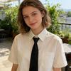 Unisex Schwarze Einfache Reißverschluss Krawatte Zum Anstecken Schlicht Elegant All-Match Faulenzer Krawatte Für Männer Frauen Schüler Uniform