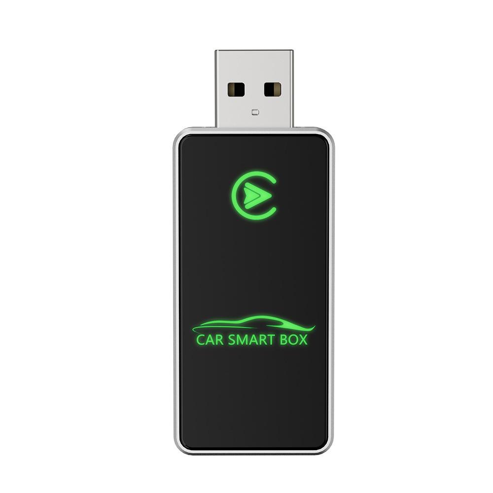 Car Wireless Carplay Box USB Plug Play Convert Wired to Wireless with Colorful Glass Cover