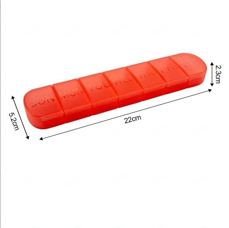 Weekly Pill Case Drug Dispense Small Reusable Plastic Containers 7 Day Daily Vitamin Containers to Hold Medicine Supplements