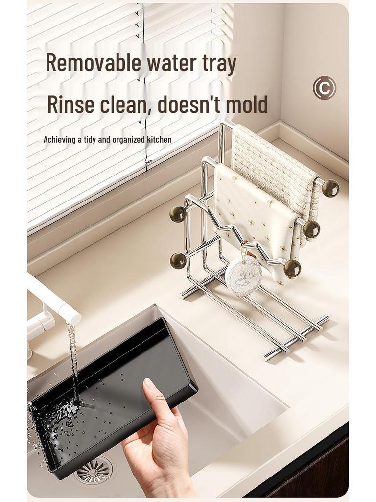 Stainless Steel Multifunctional Kitchen Rack for Cloth & Sponge Storage