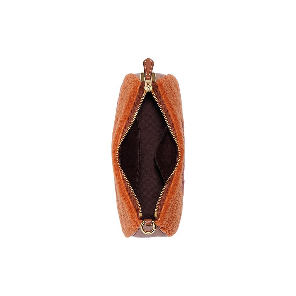 Coach Teri C Logo Plush Zipper Tote Bag Women Handbags Deep-Orange CE557-IMNOA