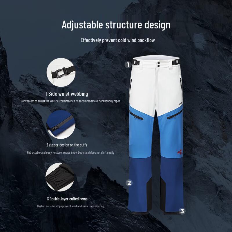 Tanboer Unisex Color Block Goose Down Ski Pants 550875A