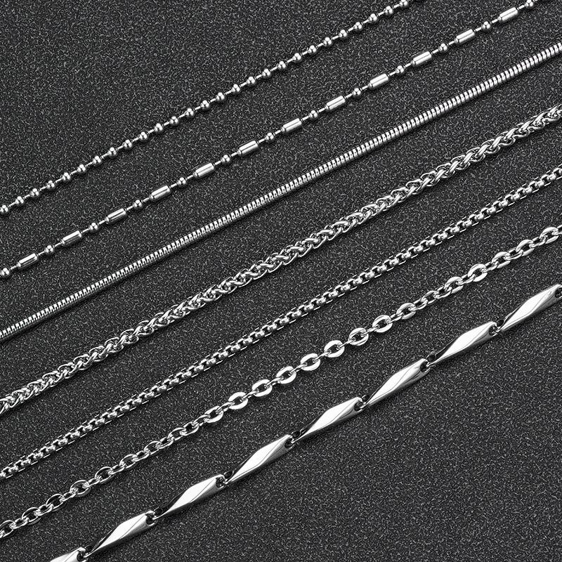 Titanium Steel Unisex Snake Bone Chain Necklace - Trendy Stainless Steel Clavicle Chain for Couples