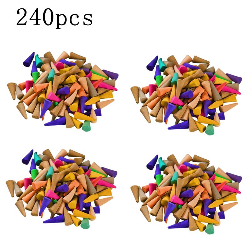 Mixed Natural Reflux Tower Incense Cone Rose Lavender Aromatherapy for Smoke Odor Remover Anxiety Relief Meditation Fragrance