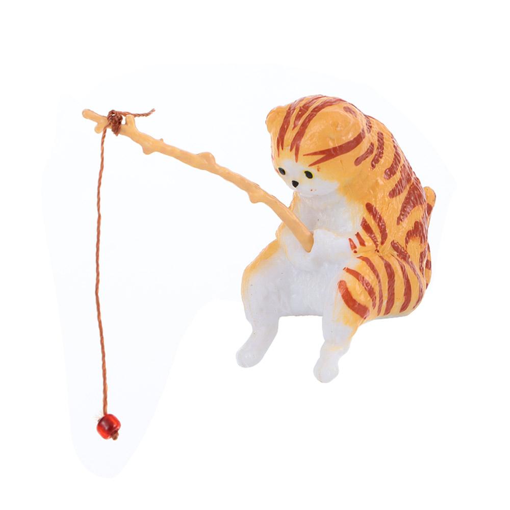 Resin Aquascape Decorative Ornaments Fish Tank Decoration Aquarium Cat Fishing Fishing Kittens