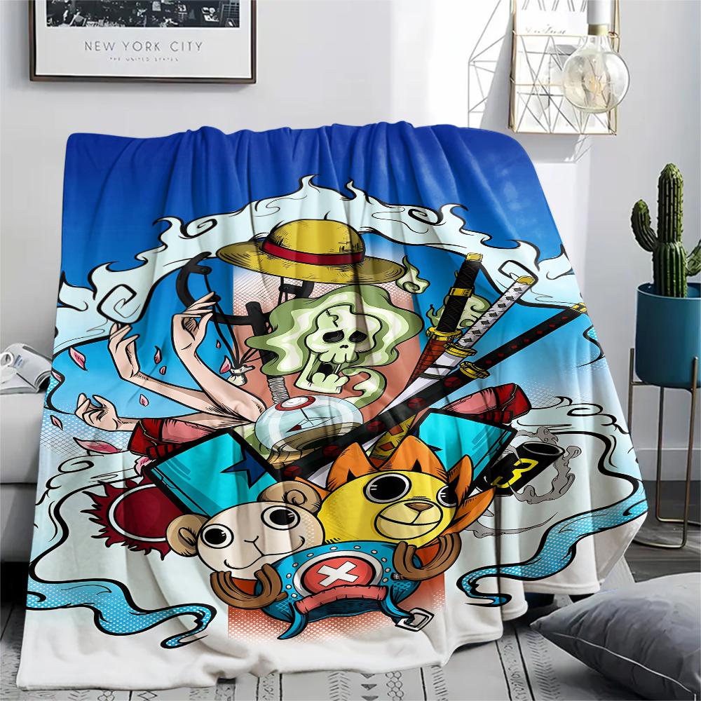 One Piece character Print Flannel Blanket,High quality Comfortable for All Seasons,Home Decor,Warmth and Comfort,Perfect for Christmas Gifts