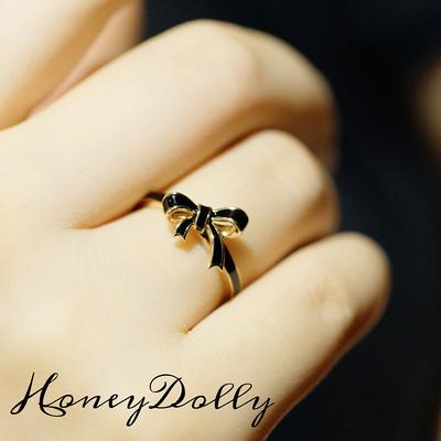 European and American Rings with Glue and Bow Closed Mouth Original Design Ring