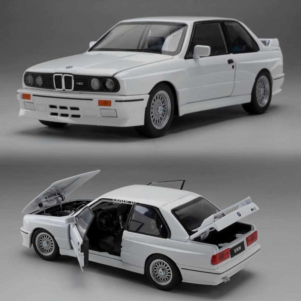 Scale 1:24 M3 M4 Toy Car Model Alloy Diecast Rubber Tires Doors Opened Miniature Light Sound Vehicles Models Kids Holiday Gifts