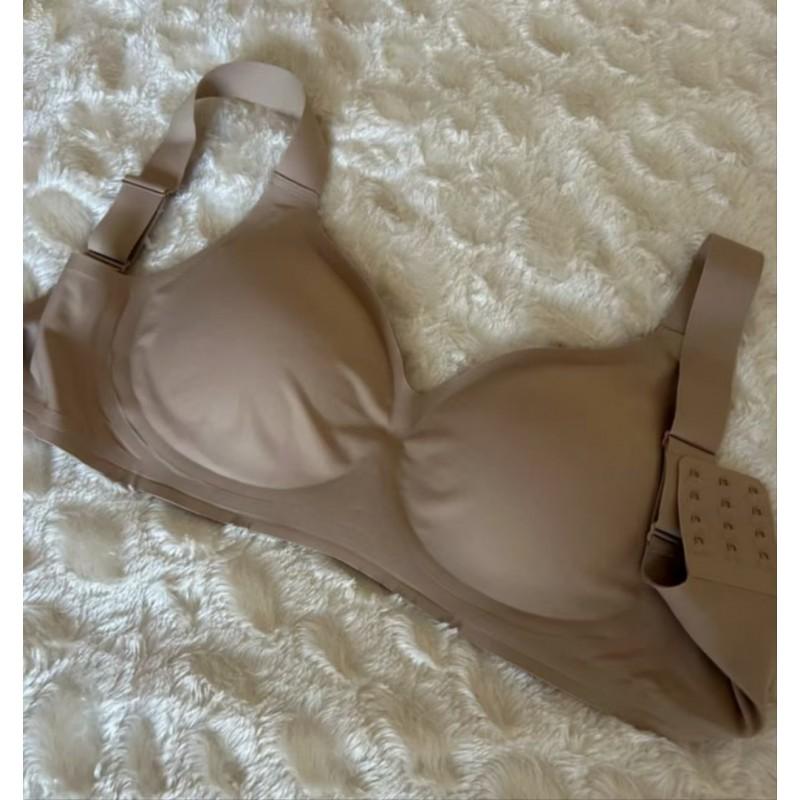 Plus Size Deep V Wirefree Bra Women Seamless Breathable Push-Up Thin Jelly Cup C-F Full Coverage Comfort