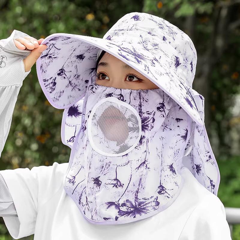Women's Breathable Anti-UV Sun Hat with Large Brim, Face & Neck Protection - Perfect for Cycling, Outing, Tea Picking & Summer Activities