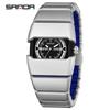 Sanda Millennium Style Men's Quartz Watch with Black Tech Armored Strap, Waterproof & Luminous.