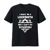 Mens Black Cotton T Shirt I Might Be A Locksmith But Can't Fix Stupid Security Alarms Engineer