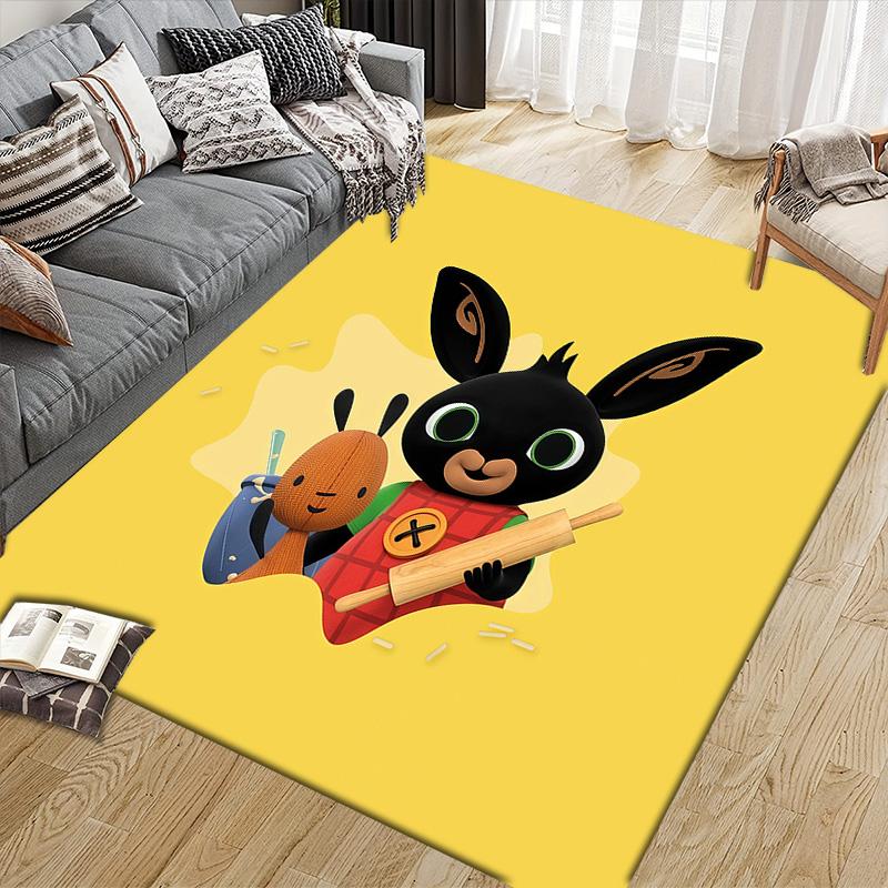 Bing Flannel Pattern Square Carpet,Area Rug,Carpet Rug for Living Room Bedroom Sofa Playroom Decor,Non-slip Floor Mat