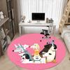 1PC Puppies Pets Office Round Area Rug, Indoor Mat Suitable For Office, Under Office Chairs Bedroom Living Room Home Decor, Room Decos055