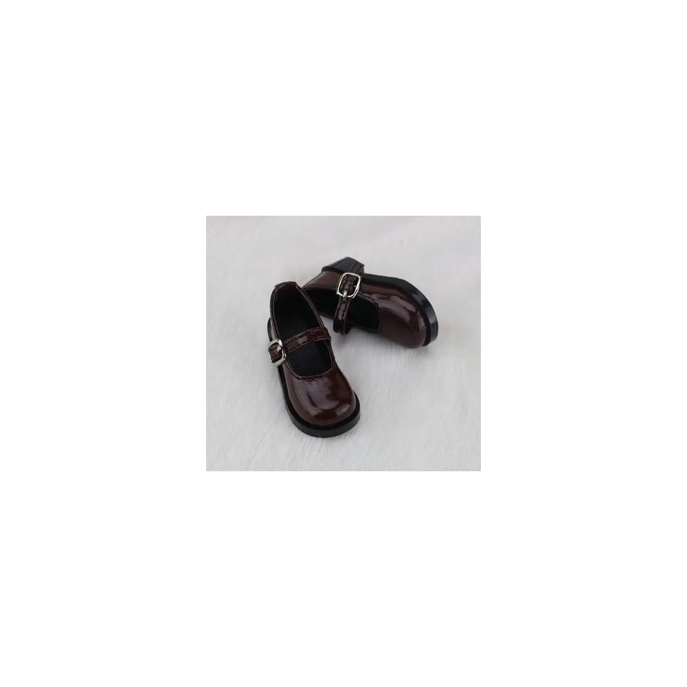 Sunny Step Doll Shoes Brown Strap for 1/3 1/4 1/6 Dolls Dark Brown Lolita Enamel Footwear