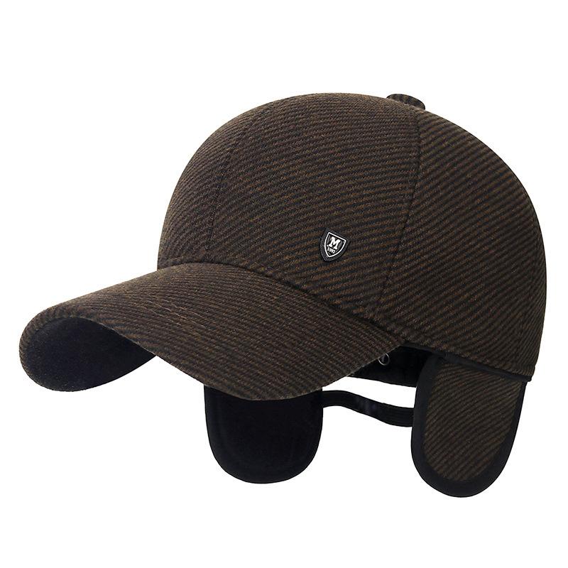 Herrenhut Winter Ohrenschutz Baseballkappe Warme Mütze Outdoor Mittelalterliche und Ältere Radfahren Dicke Baumwollmütze