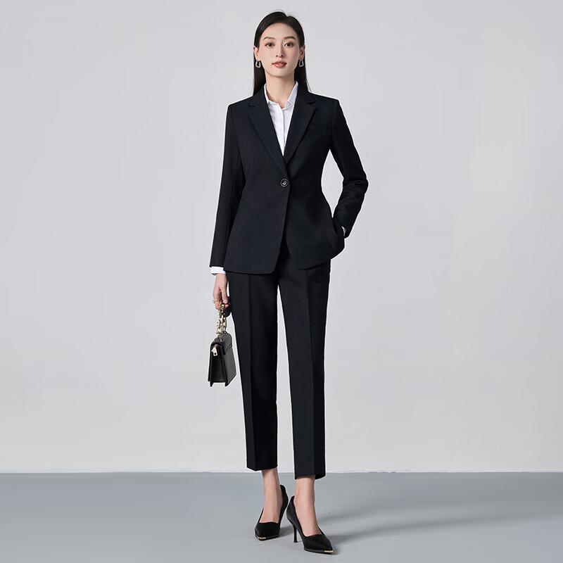 Teluoman Women's Long-Sleeve Business Suit Set